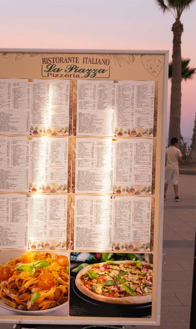 Menu Restaurant La Piazza
